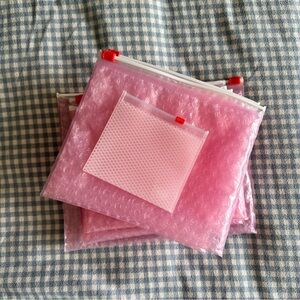 Set of Glossier Pink Bubble Pouches